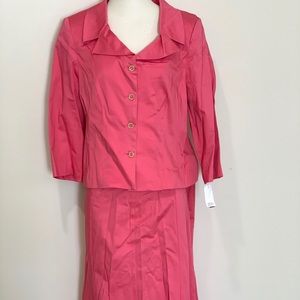 BRAND NEW Bright Pink Elegant Skirt Suit - sz 14P